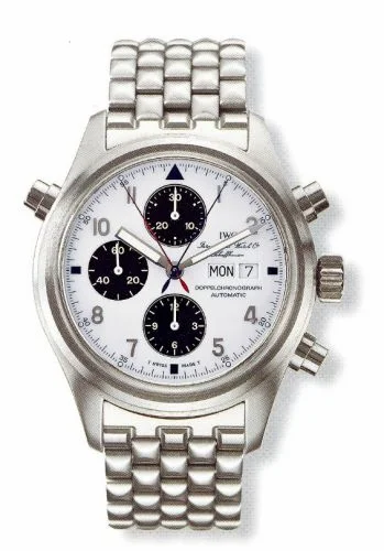 IWC Pilot's Watch Doppelchronograph Stainless Steel / White / Japan / Bracelet IW3713-30 (3713-30, IW371330)